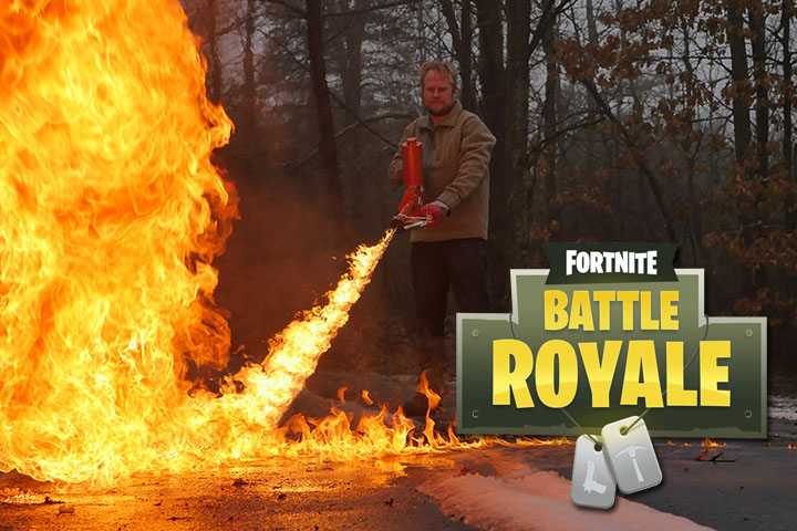 Fortnite : Nouvelles armes - Lance-flammes, Roquette militaire (MOAB), Quad Launcher et Scar silencieuse